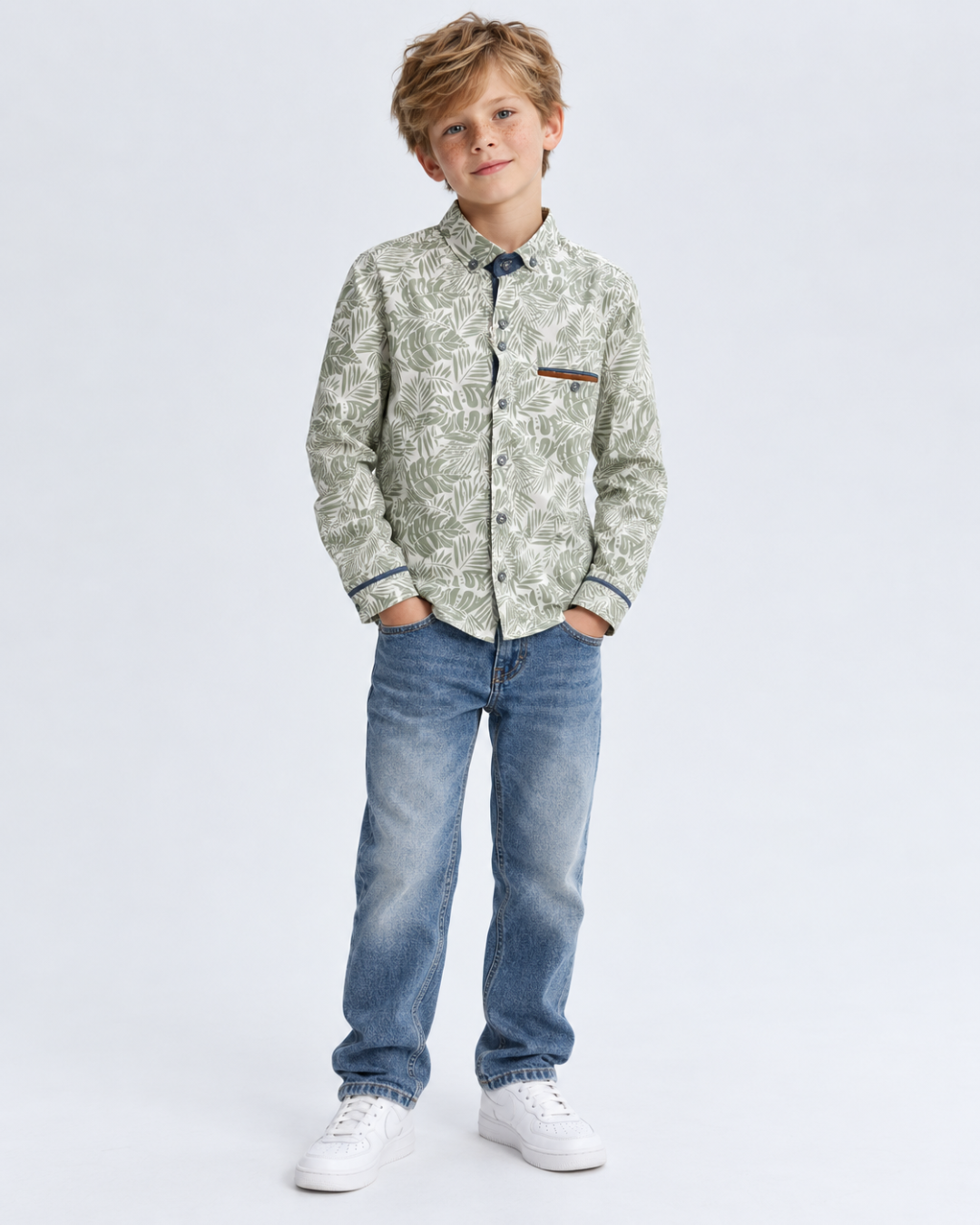 Camisa Niño Manga Larga con Estampado