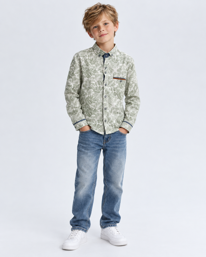 Camisa Niño Manga Larga con Estampado