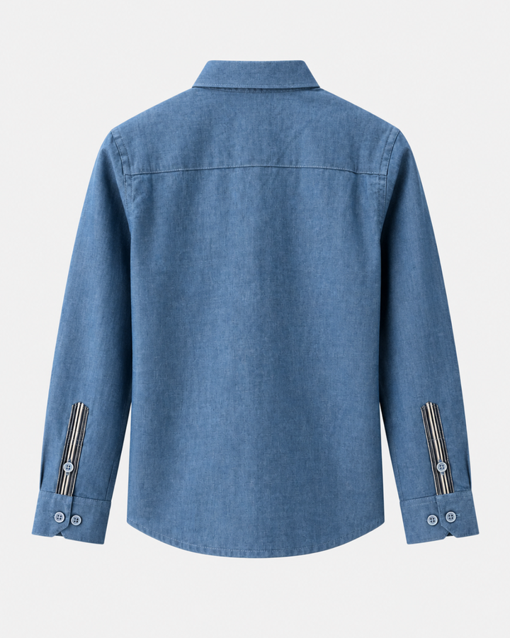 Camisa Niño de Jean con Pechera Manga Larga