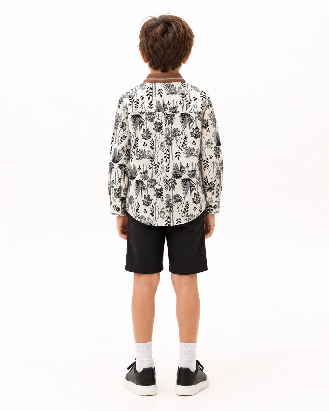 Camisa Niño estampada Manga Larga Cuello Nerú