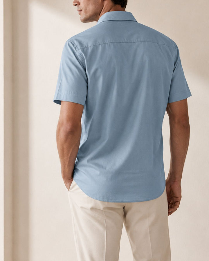 Camisa Hombre Manga Corta 100% Algodón Premium