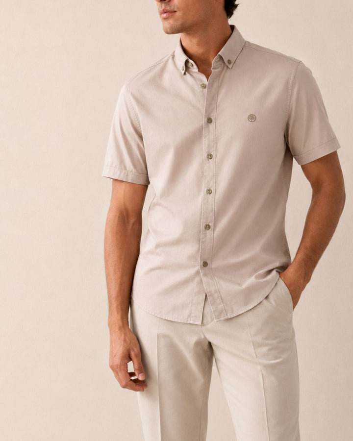 Camisa Hombre Manga Corta 100% Algodón Premium