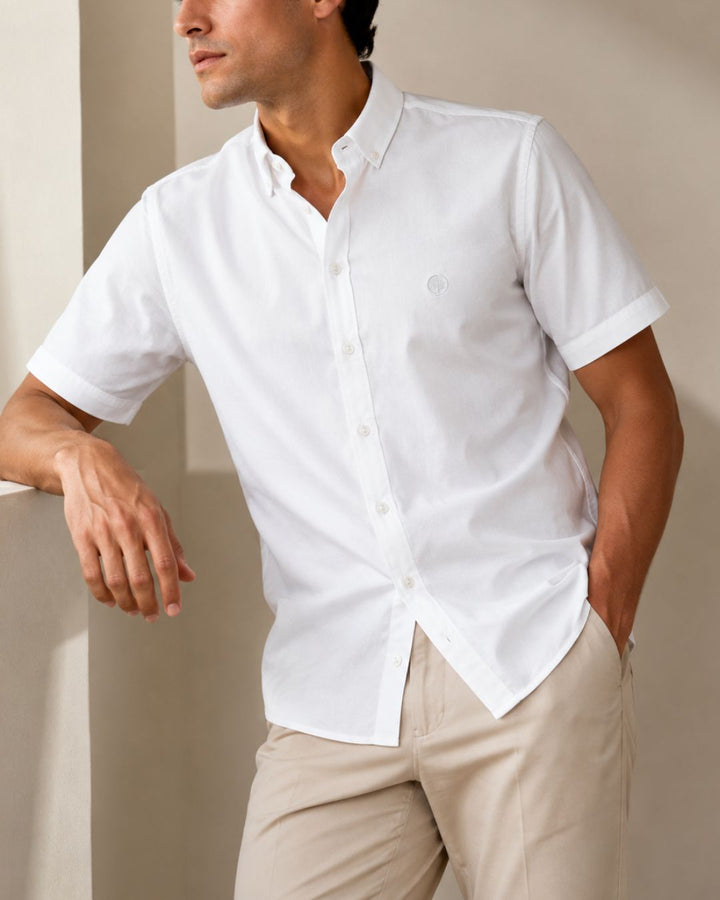 Camisa Hombre Manga Corta 100% Algodón Premium