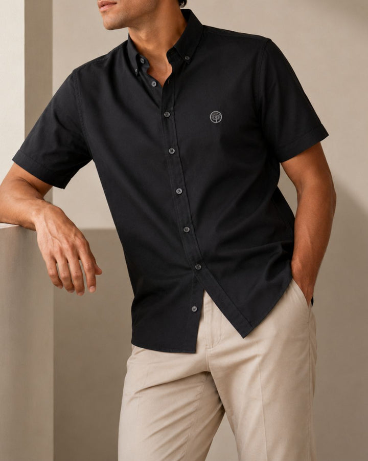 Camisa Hombre Manga Corta 100% Algodón Premium