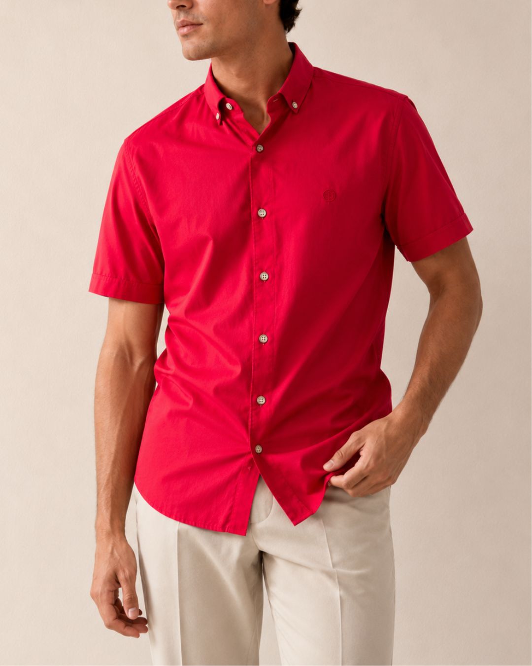 Camisa Hombre Manga Corta 100% Algodón Premium