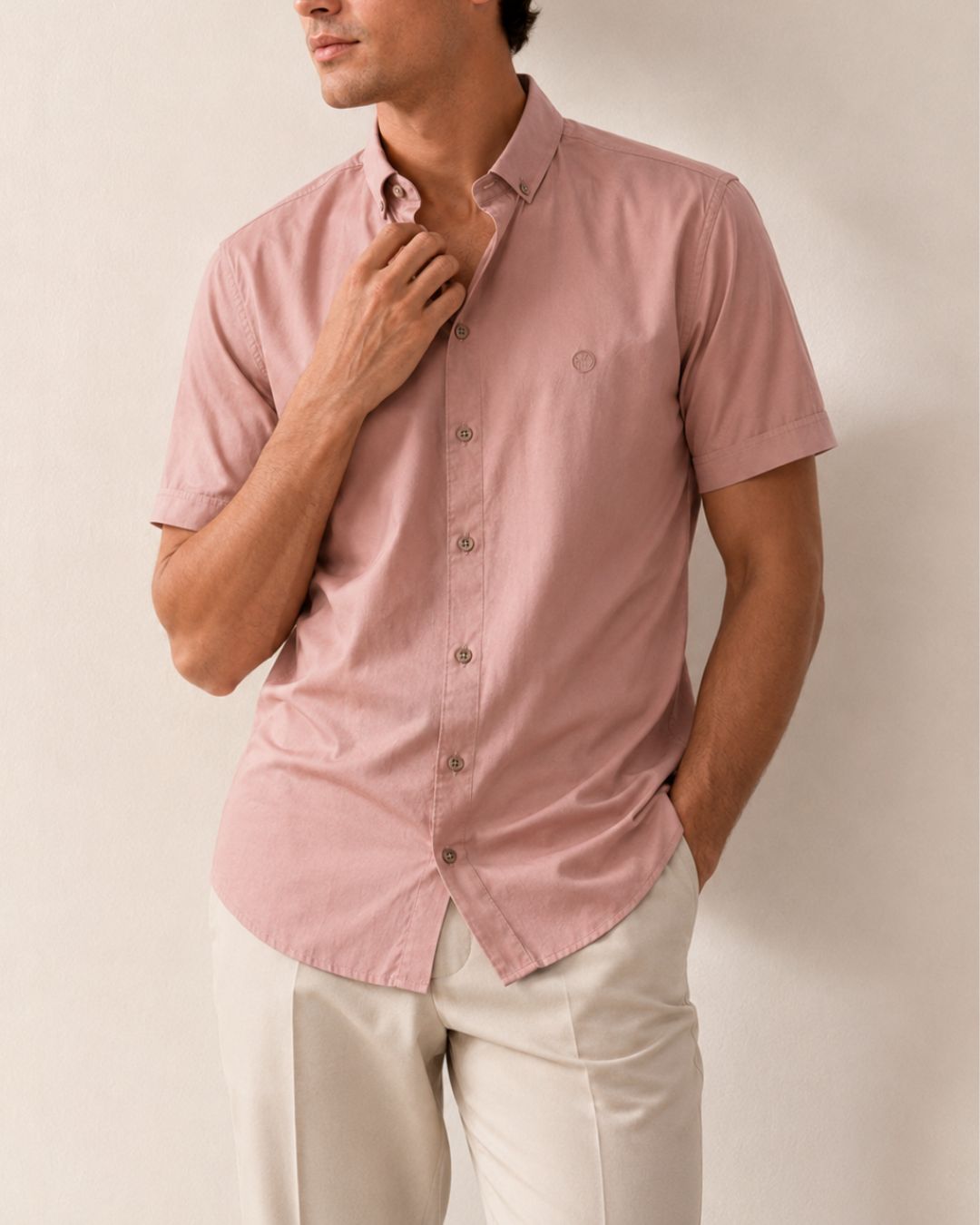 Camisa Hombre Manga Corta 100% Algodón Premium