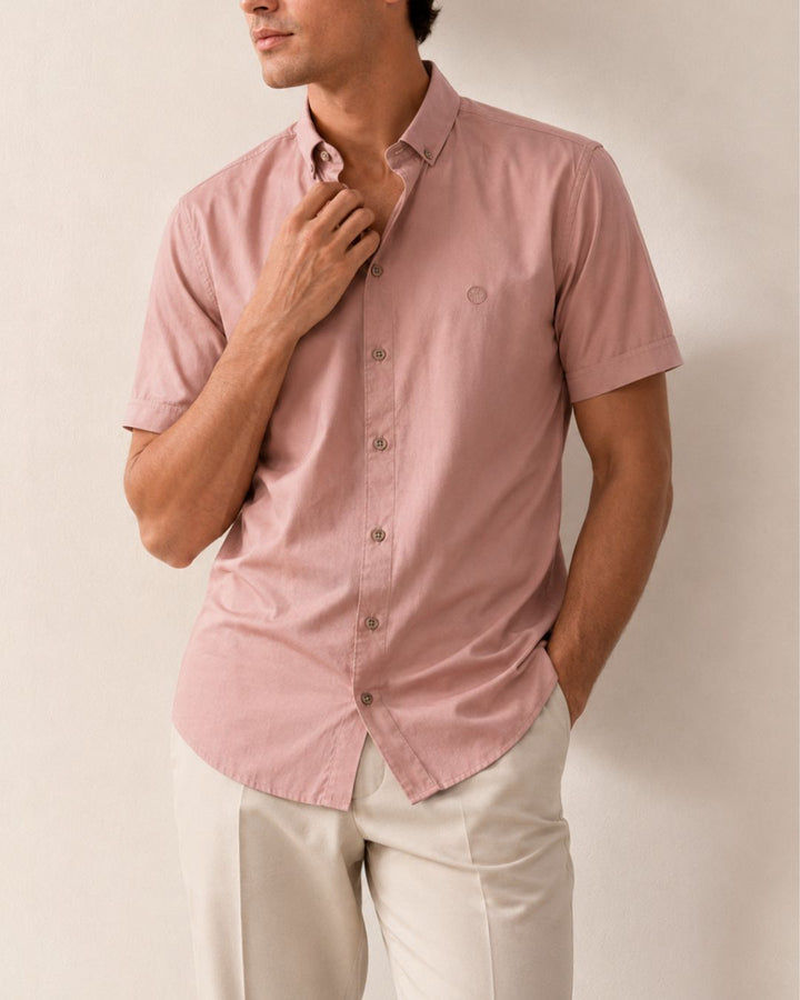 Camisa Hombre Manga Corta 100% Algodón Premium