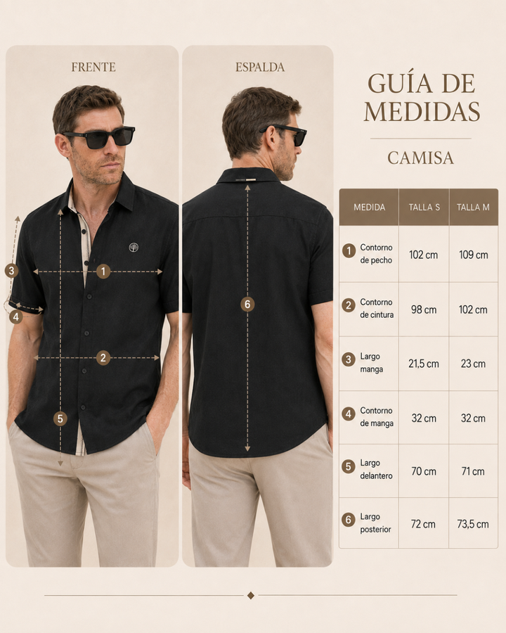 Camisa Riviera de Algodón 100% Ligero Manga Corta