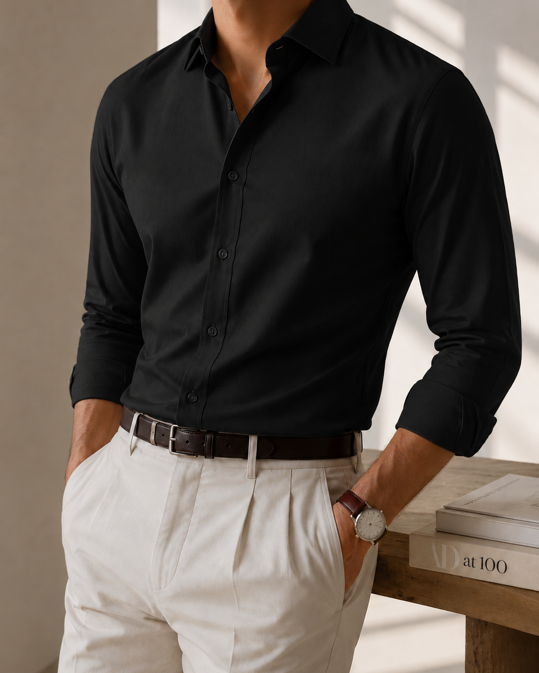Camisa Slim Fit Stretch Hombre Elegante - Purple Rain