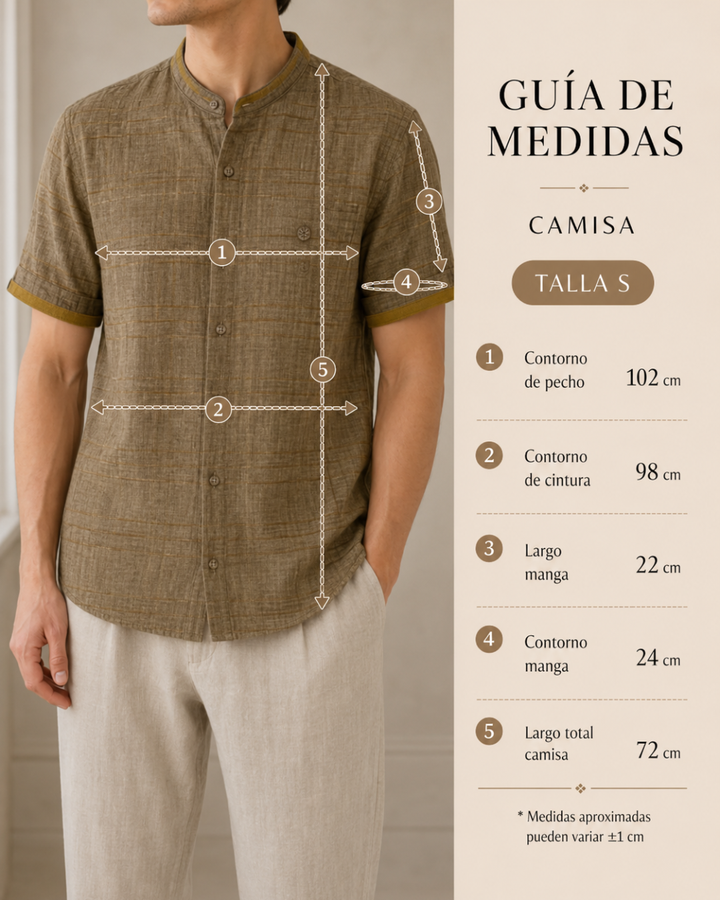Camisa Texturizada para Hombre Cuello Nerú Manga Corta | Purple Rain