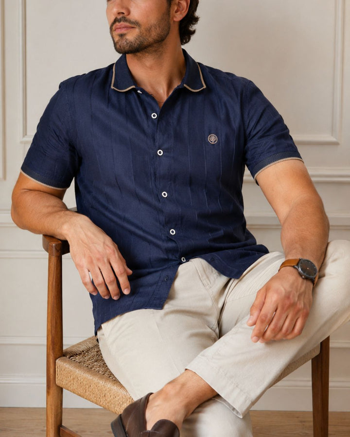 Camisa de hombre Polo Texturizada en Algodón