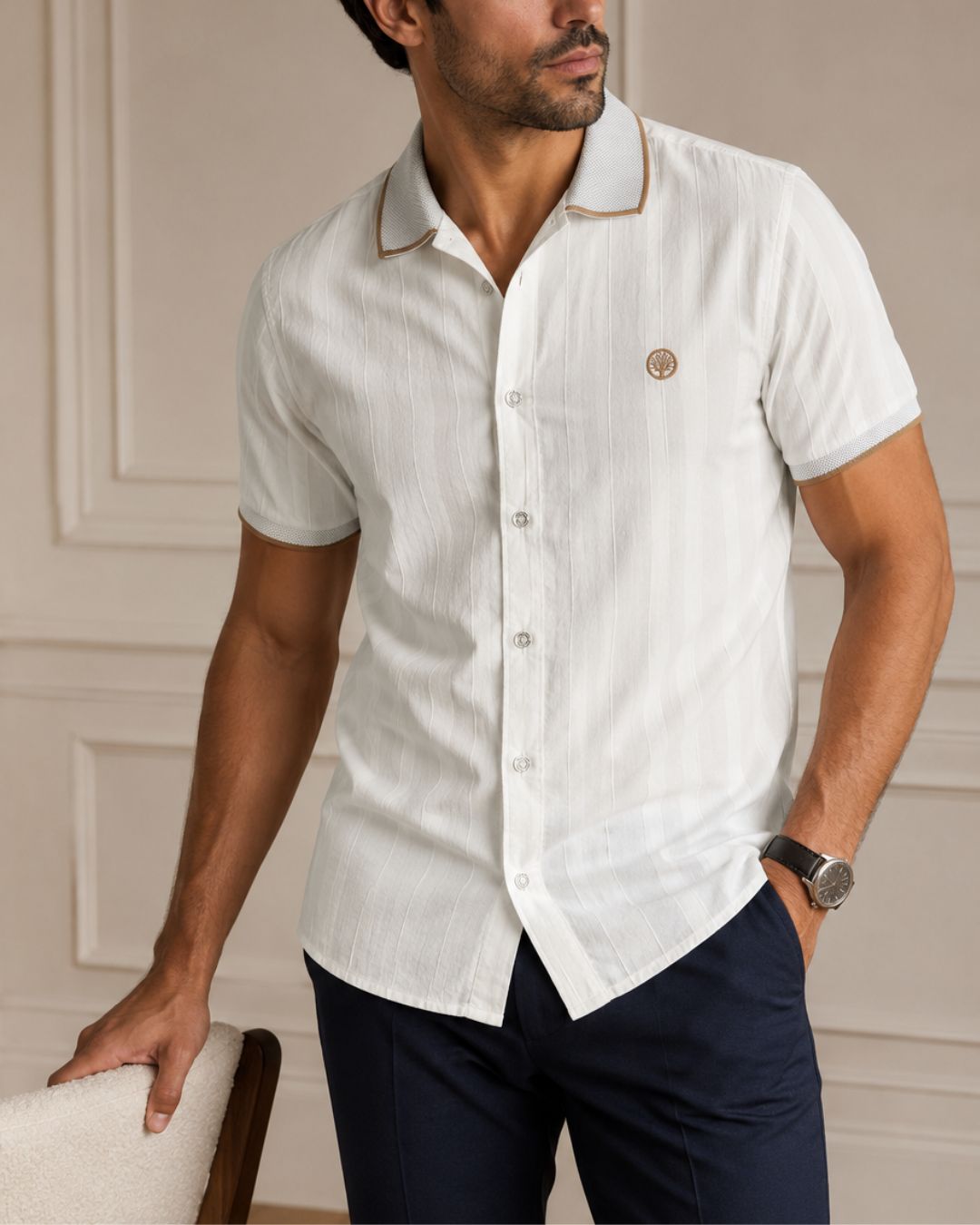 Camisa de hombre Polo Texturizada en Algodón
