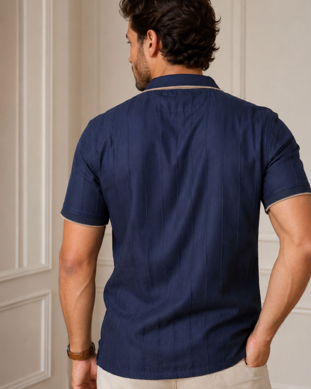 Camisa de hombre Polo Texturizada en Algodón