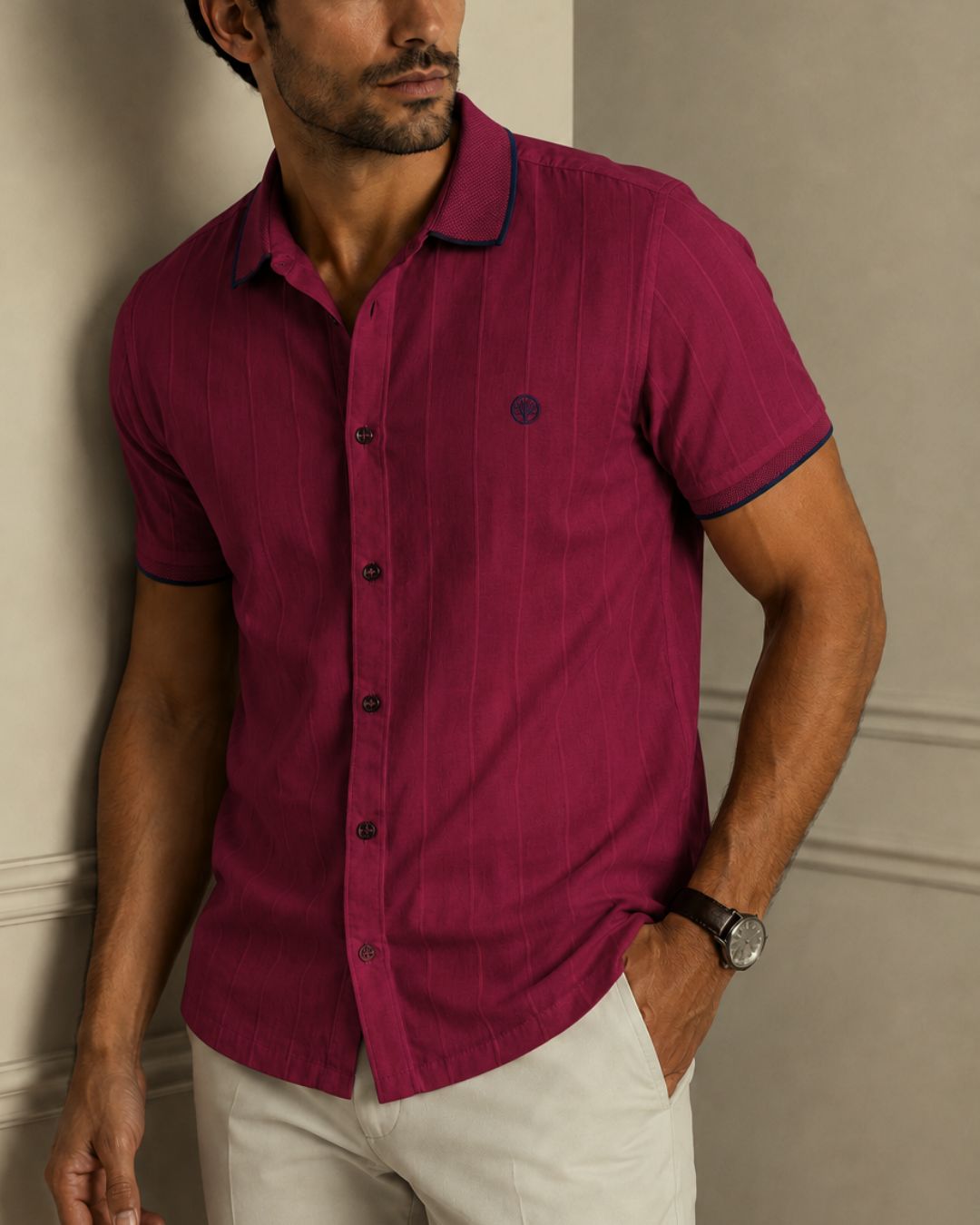 Camisa de hombre Polo Texturizada en Algodón