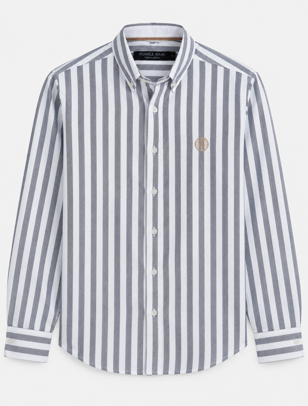 Camisa Hombre Rayas Verticales Algodón