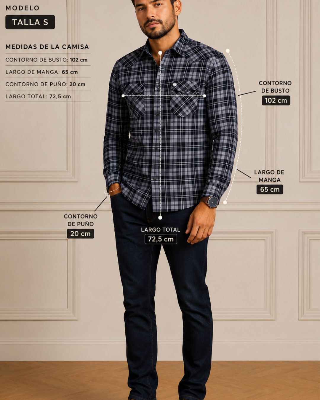 Camisa hombre Leñadora Premium 100% Algodón
