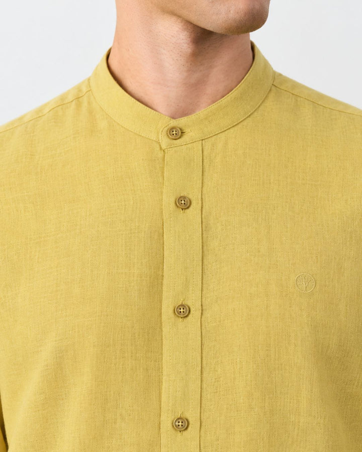 Camisa Lino Manga Larga Cuello Nerú Amalfi