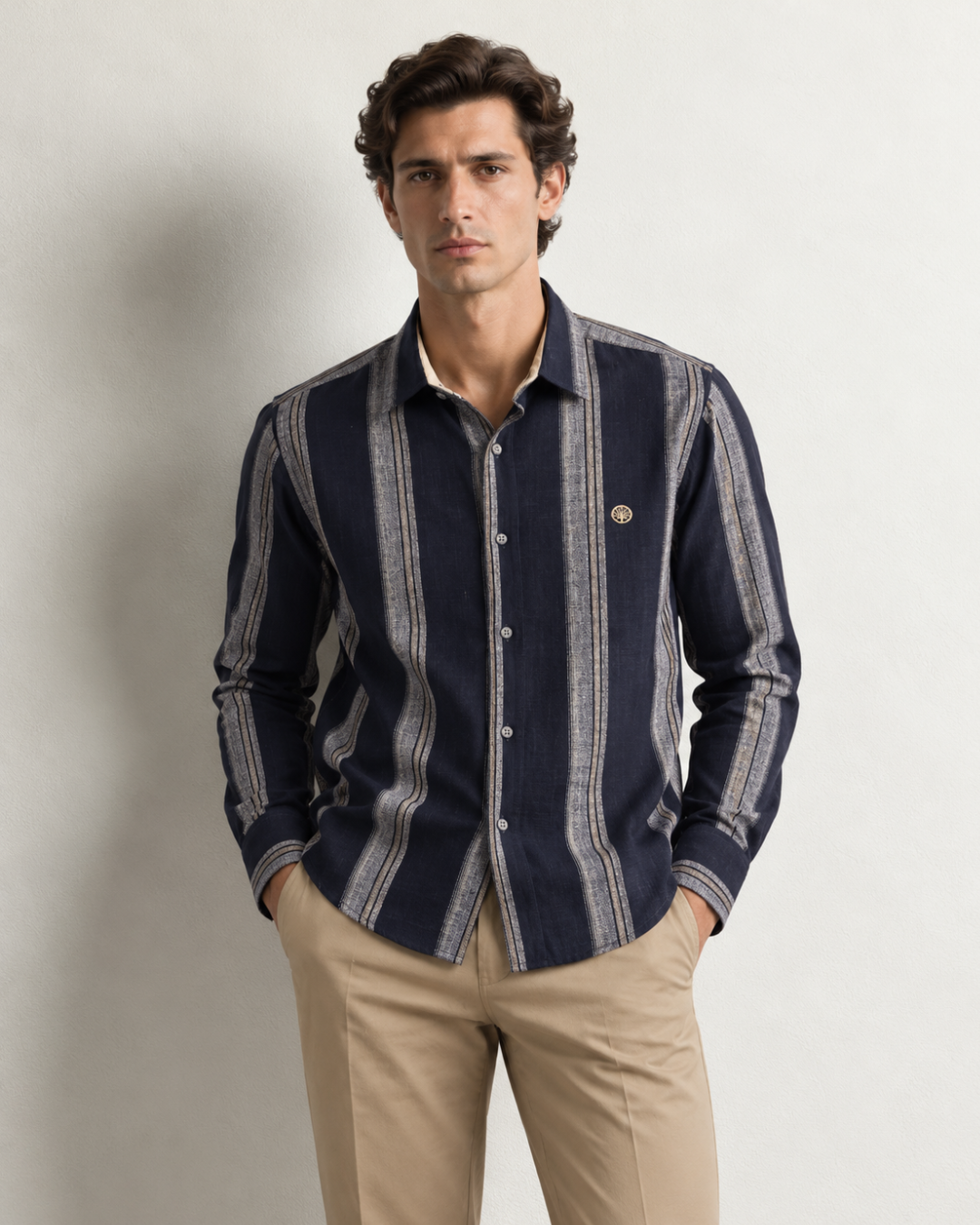 Camisa manga larga Toscana Rayas Texturizadas