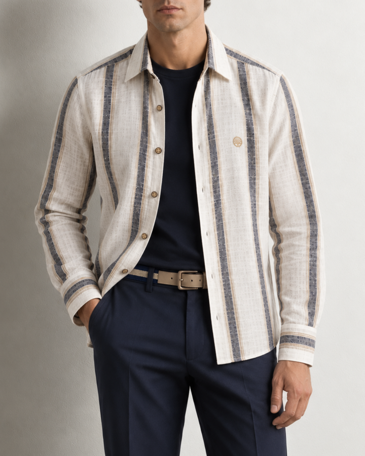 Camisa manga larga Toscana Rayas Texturizadas
