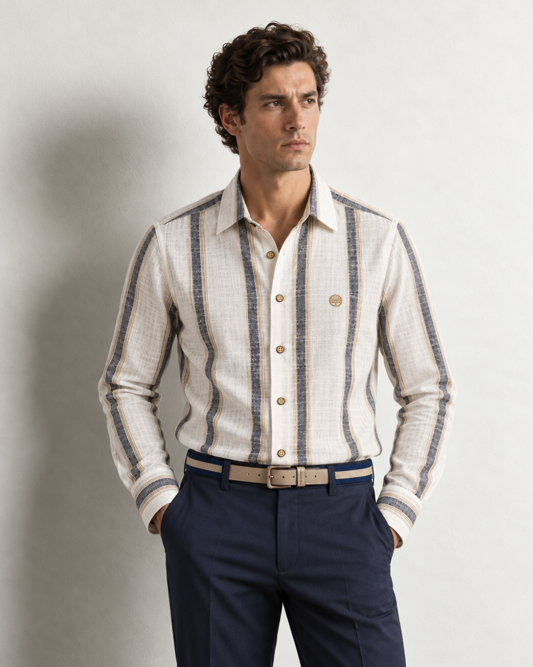 Camisa manga larga Toscana Rayas Texturizadas
