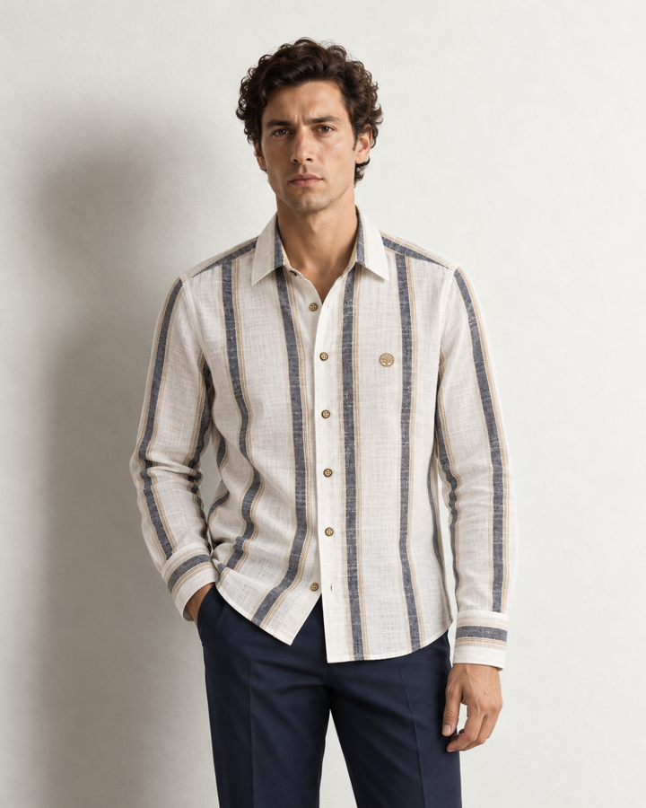 Camisa manga larga Toscana Rayas Texturizadas