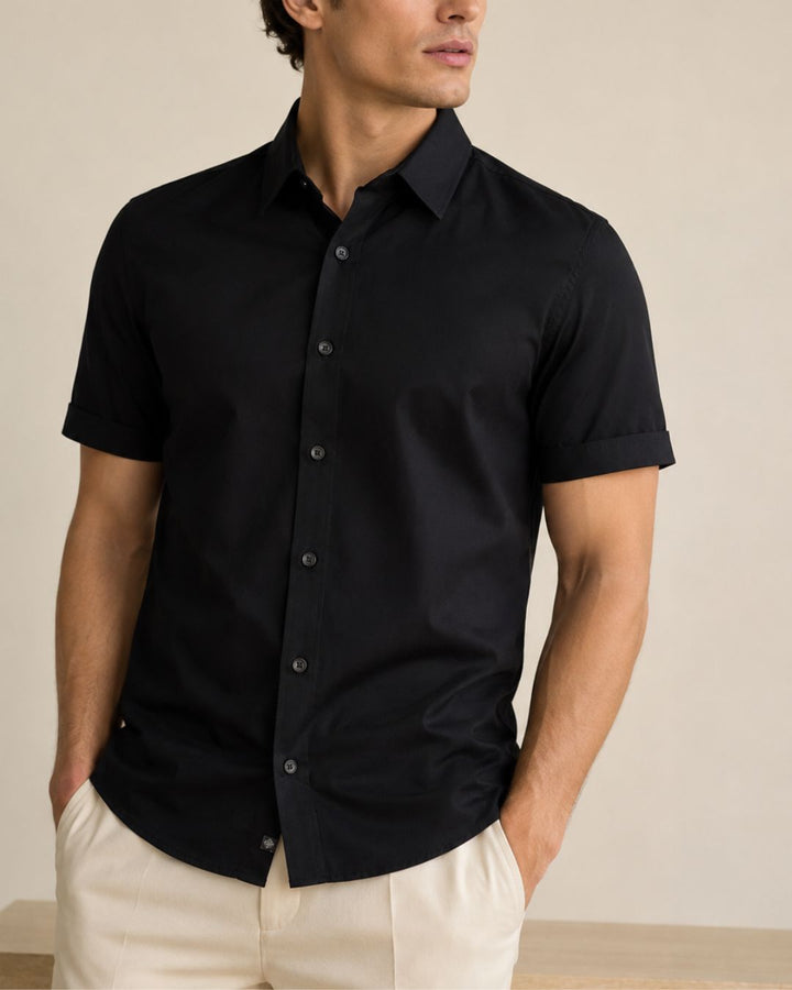 Camisa masculina manga corta en rayón viscosa