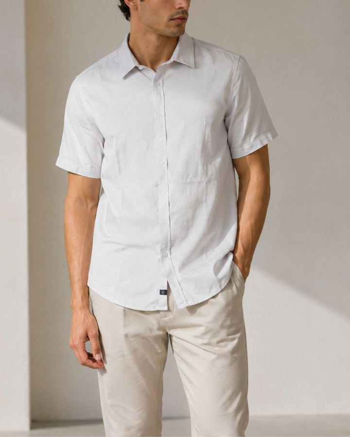 Camisa masculina manga corta en rayón viscosa