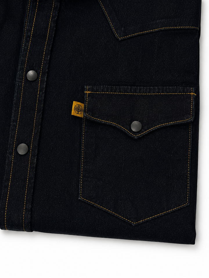 Camisa Índigo Heritage con Broches Premium Hombre | Purple Rain