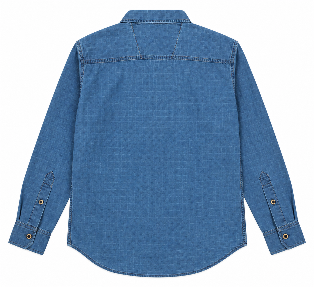 Camisa hombre Índigo Texturizada Cuadros