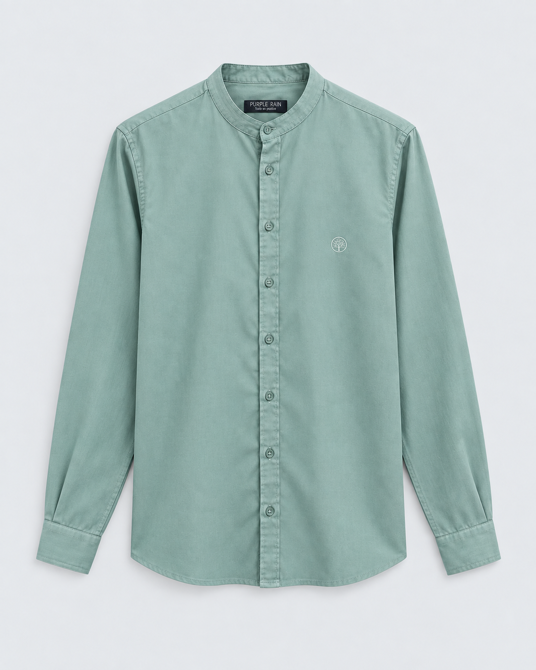 Camisa Hombre Cuello Neru  Manga Larga