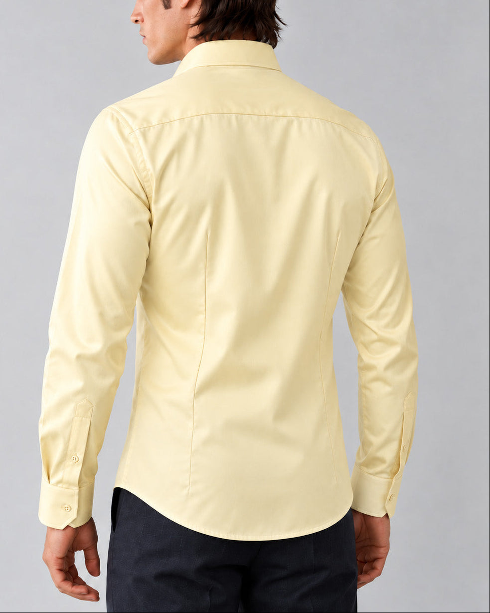 Camisa Hombre Manga Larga en Rayón Stretch con Brillo Sutil – Tonos Pastel
