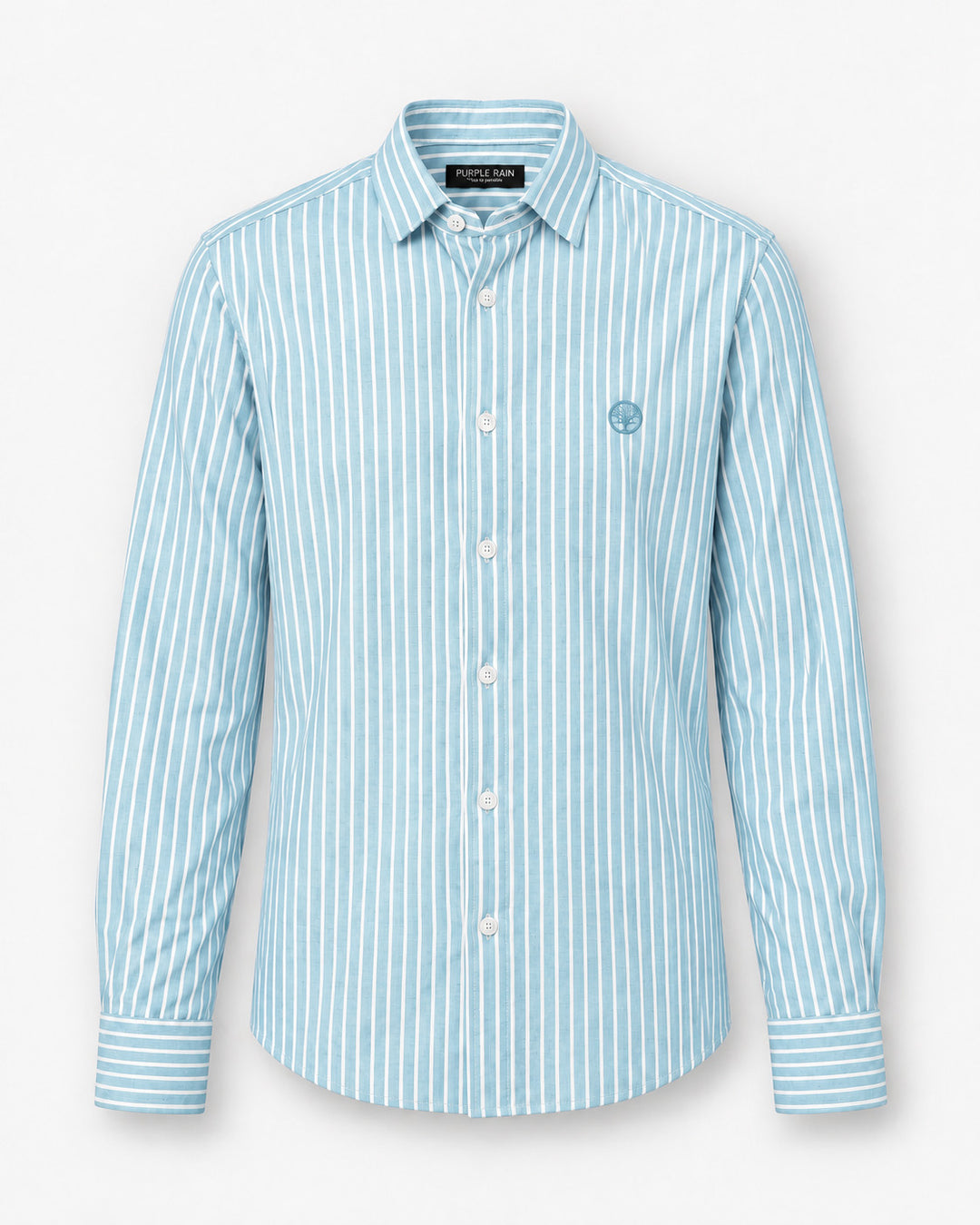 Camisa Hombre Cuello Italiano Manga Larga Raya Gruesa | Purple Rain - Purple Rain