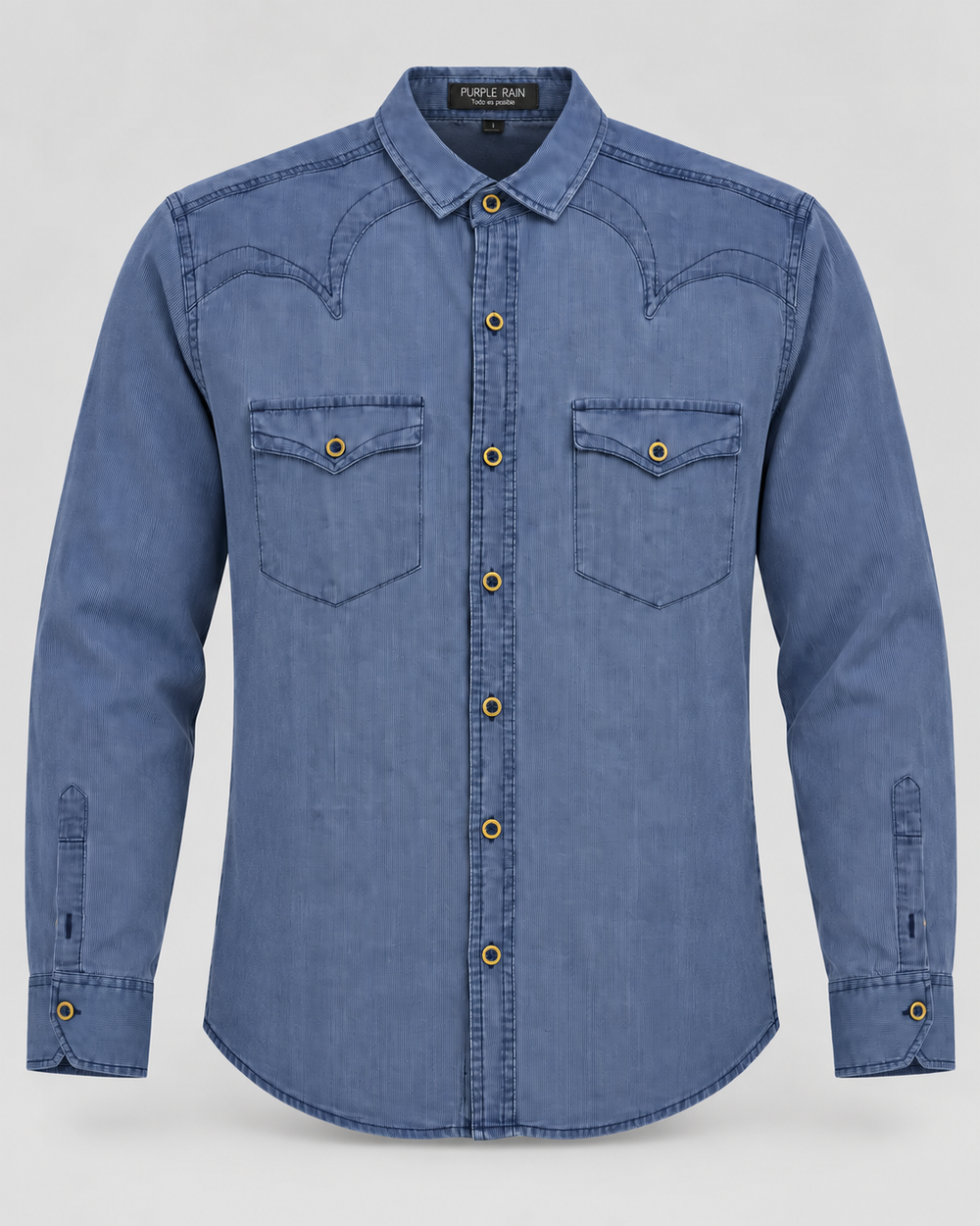 Camisa Manga Larga Hombre Denim Maverick - Purple Rain