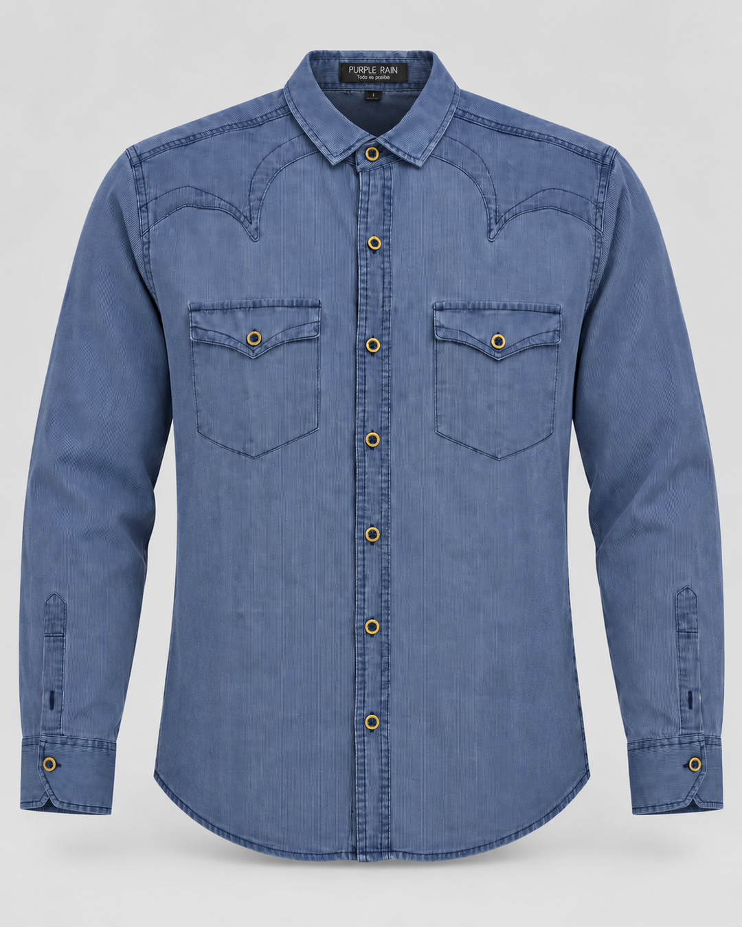 Camisa Manga Larga Hombre Denim Maverick - Purple Rain