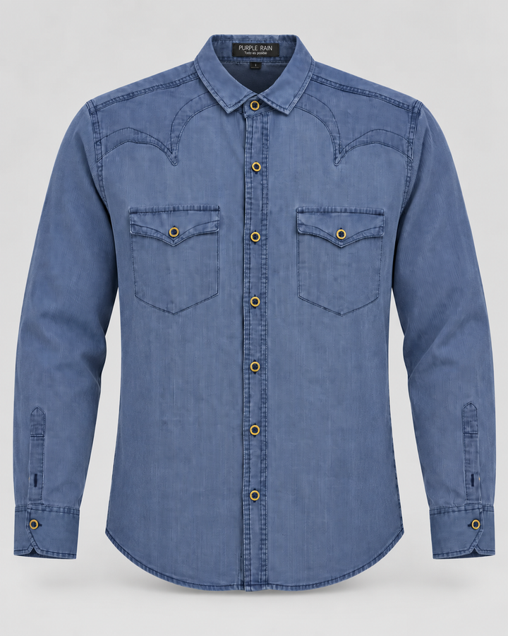 Camisa Manga Larga Hombre Denim Maverick - Purple Rain