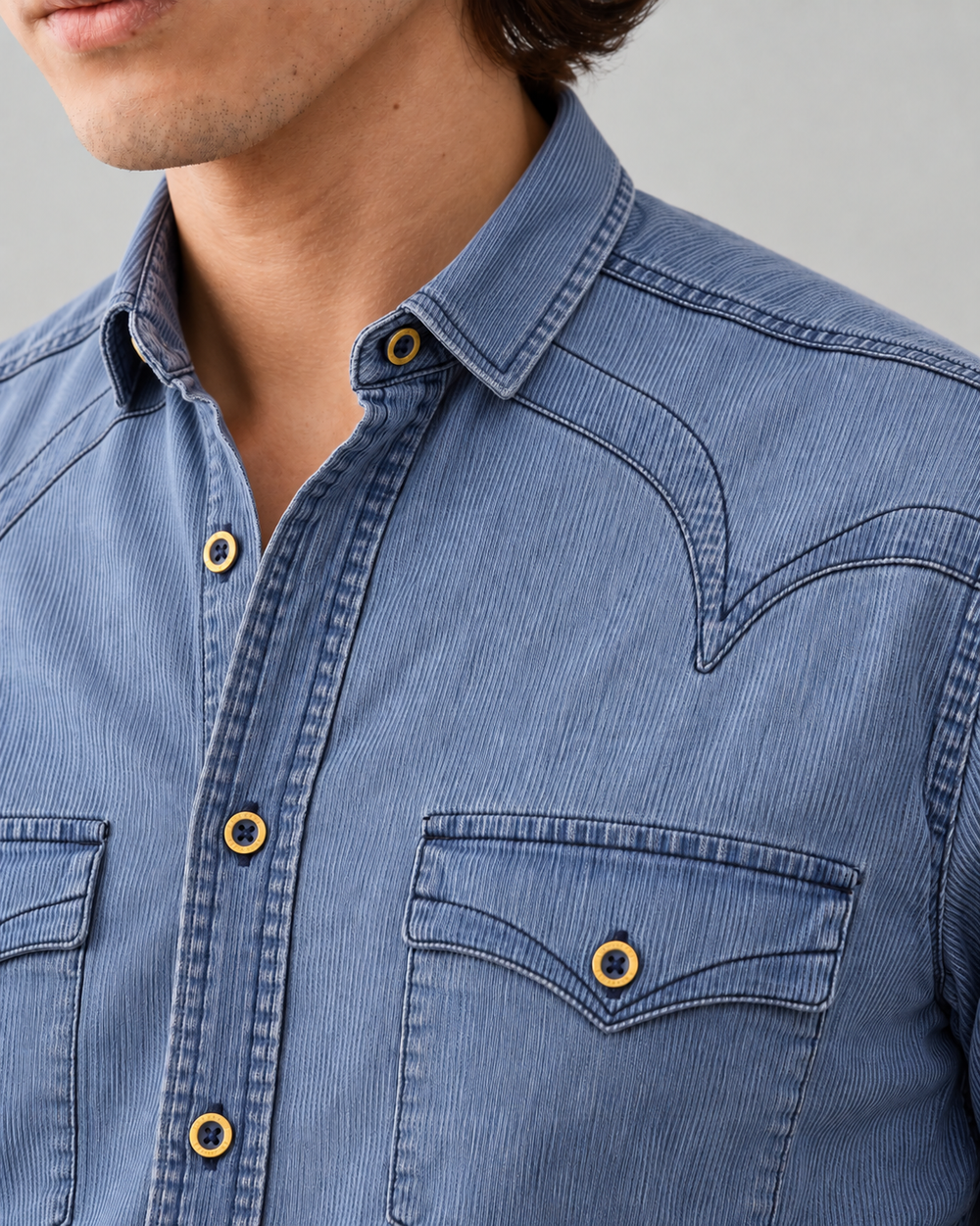 Camisa Manga Larga Hombre Denim Maverick - Purple Rain