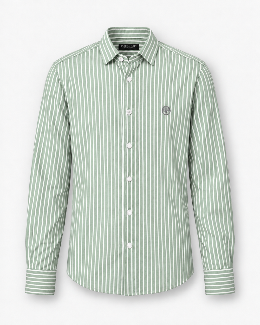 Camisa Hombre Cuello Italiano Manga Larga Raya Gruesa | Purple Rain - Purple Rain