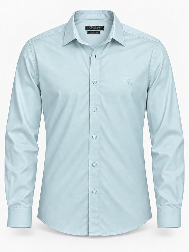 Camisa Hombre Manga Larga en Rayón Stretch con Brillo Sutil – Tonos Pastel