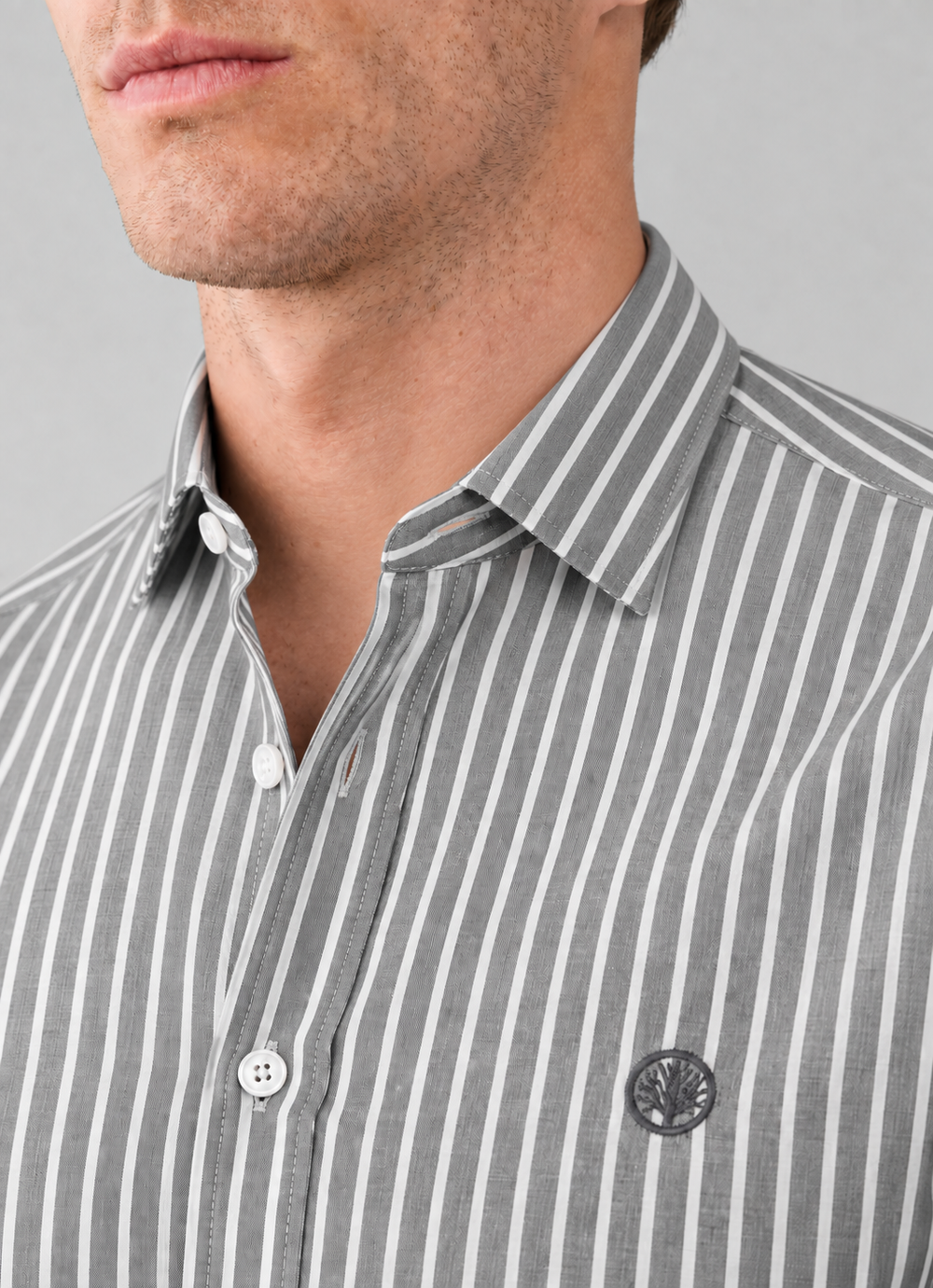Camisa Hombre Cuello Italiano Manga Larga Raya Gruesa | Purple Rain - Purple Rain