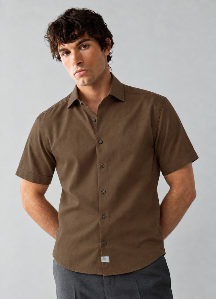 Camisa de manga corta para hombre en viscosa básicos