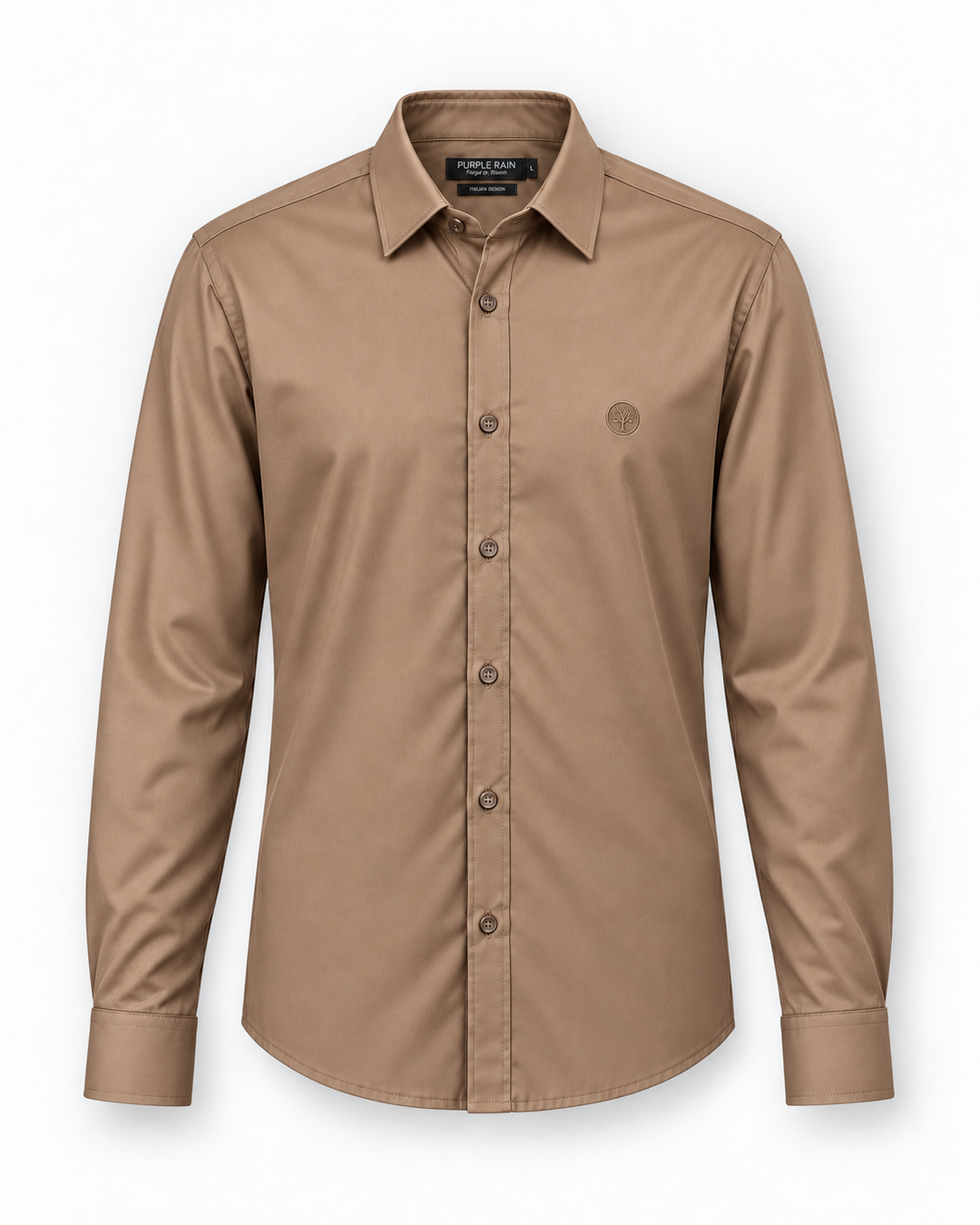 Camisa Hombre Manga Larga en Rayón Stretch con Brillo Sutil – Tonos Pastel