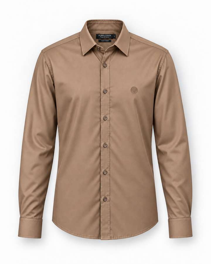 Camisa Hombre Manga Larga en Rayón Stretch con Brillo Sutil – Tonos Pastel