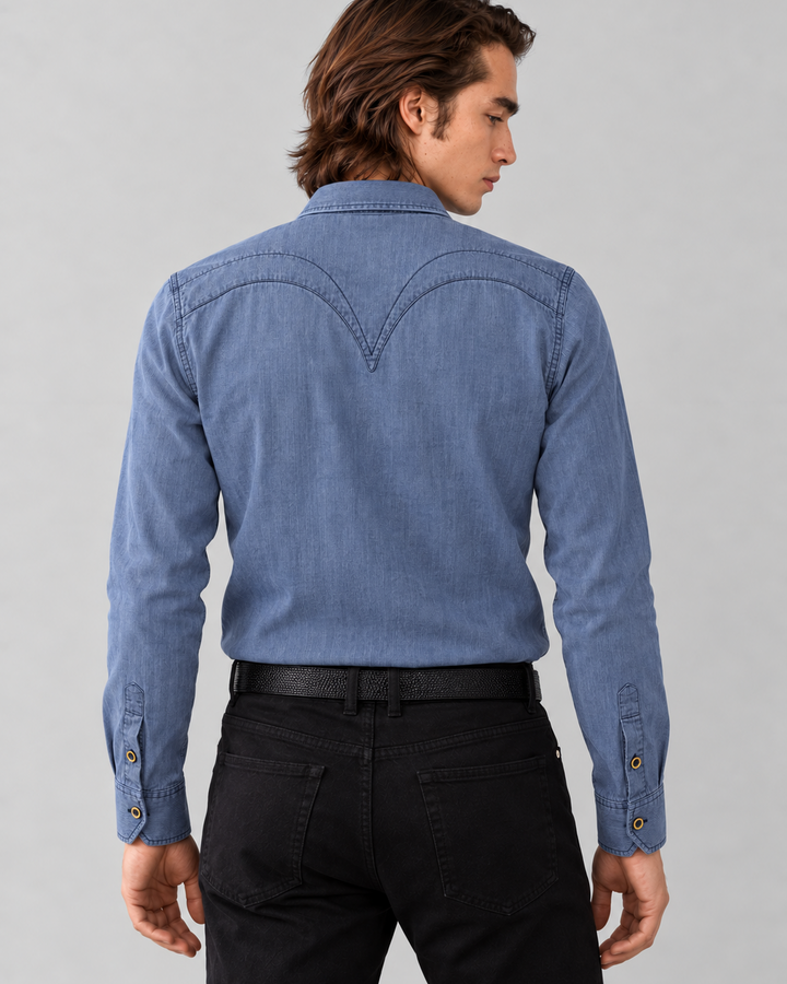 Camisa Manga Larga Hombre Denim Maverick - Purple Rain