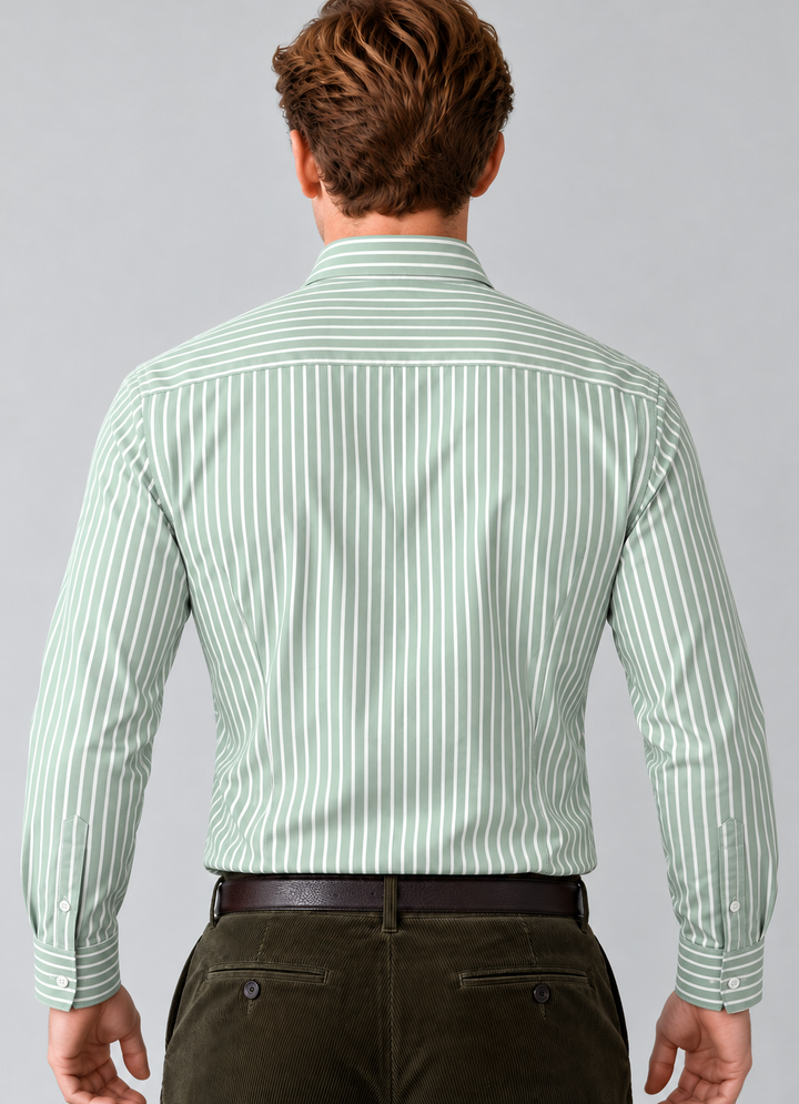 Camisa Hombre Cuello Italiano Manga Larga Raya Gruesa | Purple Rain - Purple Rain