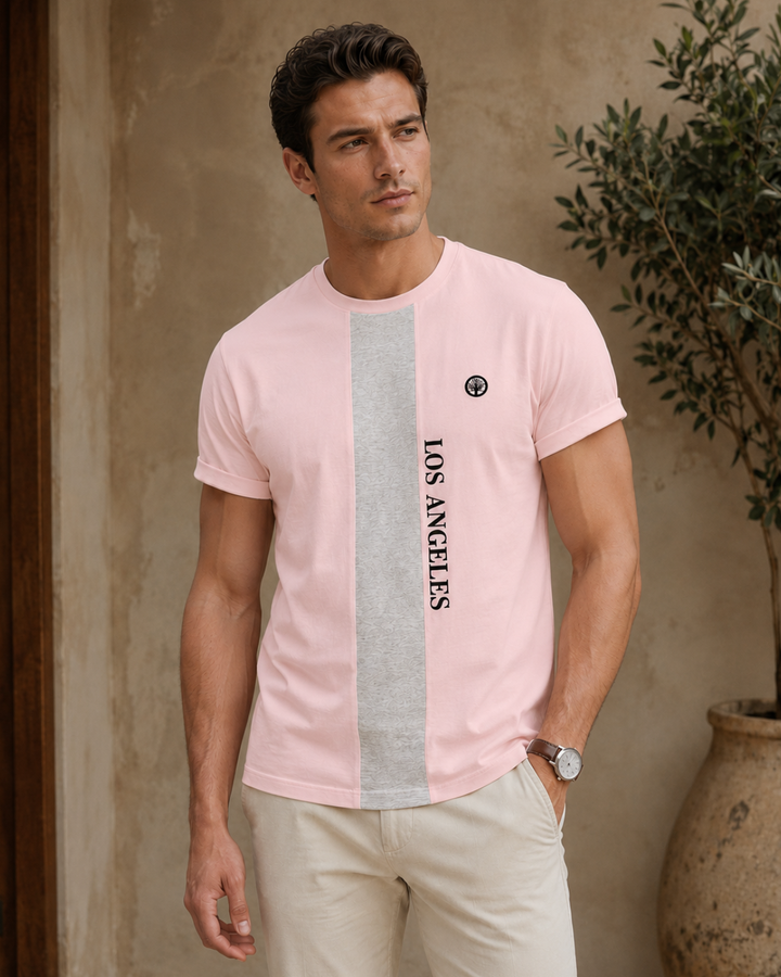 Camiseta Hombre Los Angeles con Panel Central