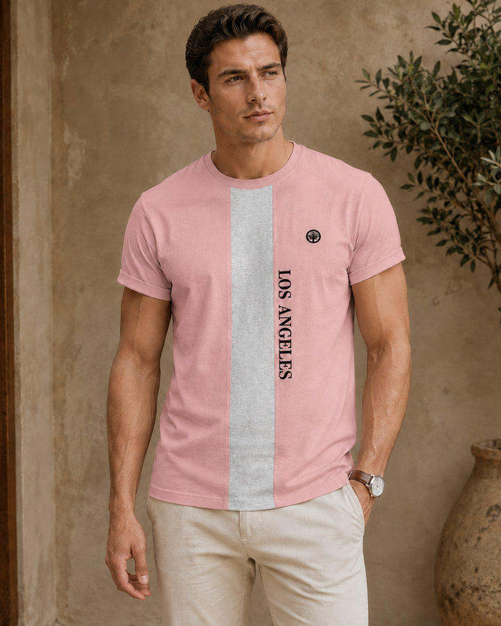 Camiseta Hombre Los Angeles con Panel Central