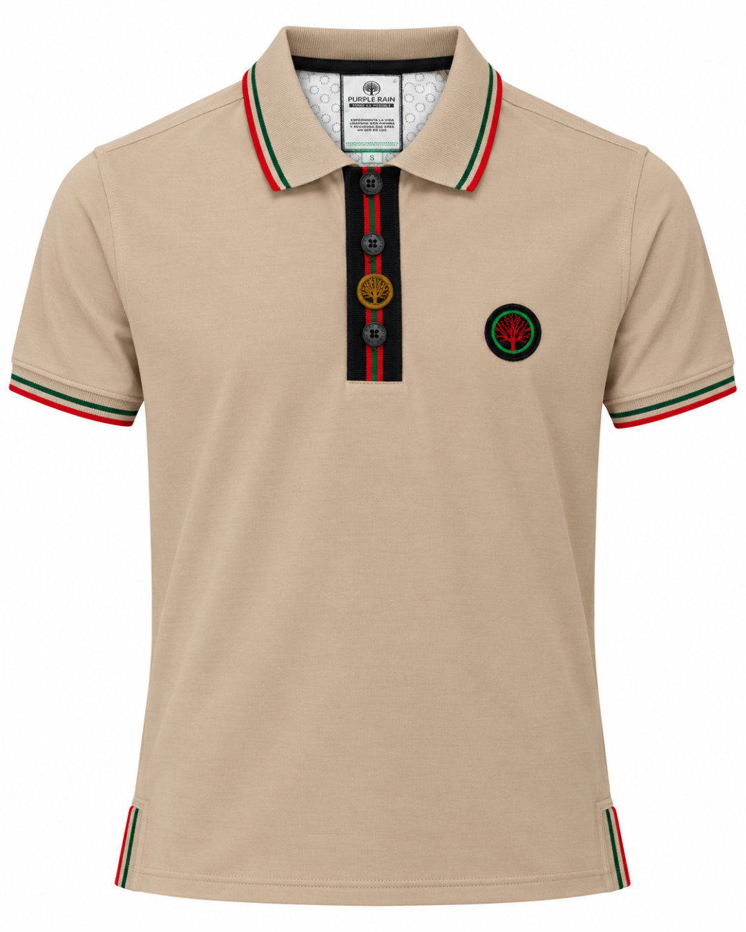 Camiseta Polo Hombre Cuello Texturizado y Detalles Tricolor