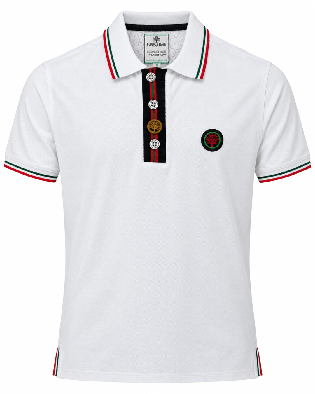 Camiseta Polo Hombre Cuello Texturizado y Detalles Tricolor