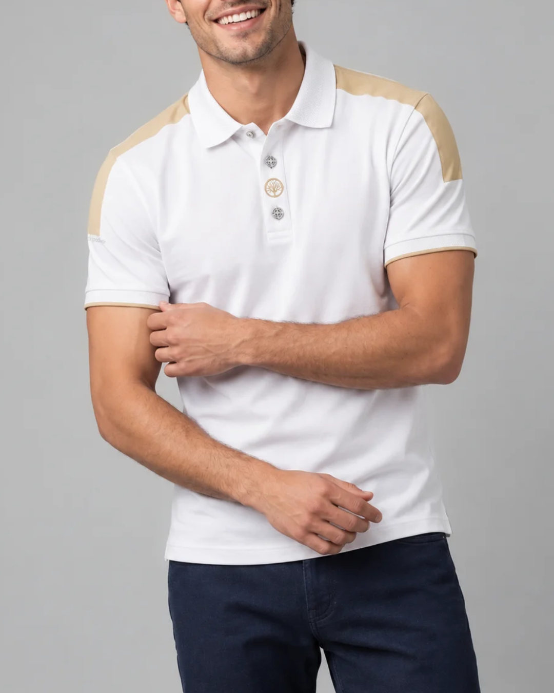 Camiseta Polo Hombre con Cuello texturizado