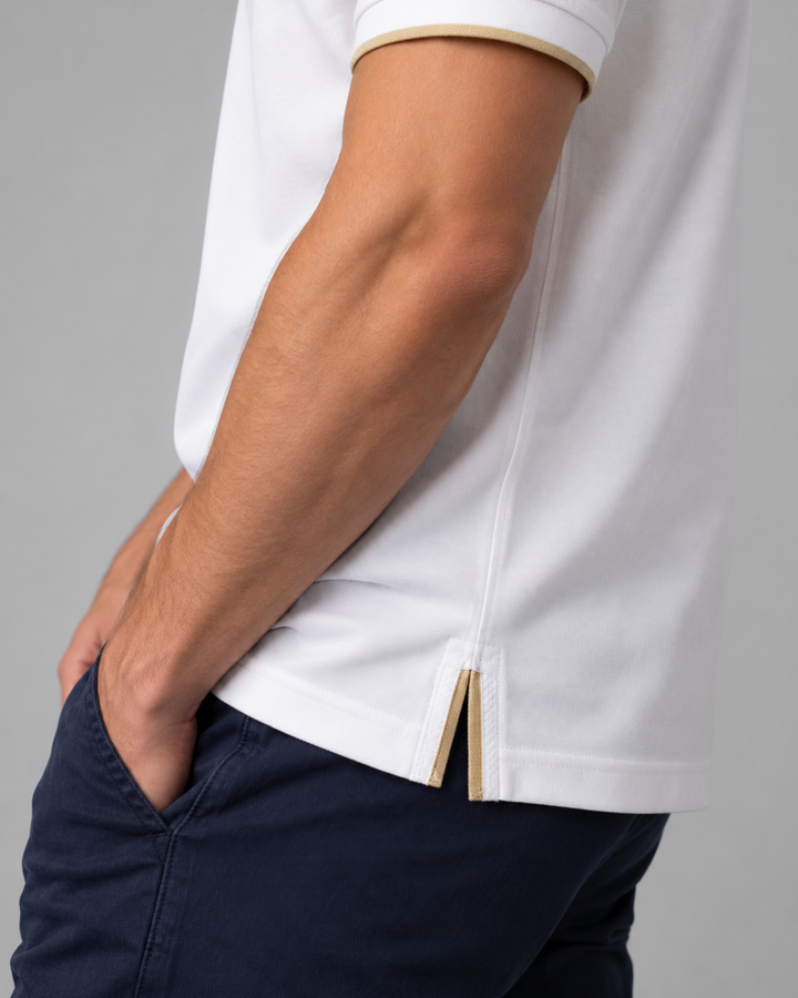 Camiseta Polo Hombre con Cuello texturizado